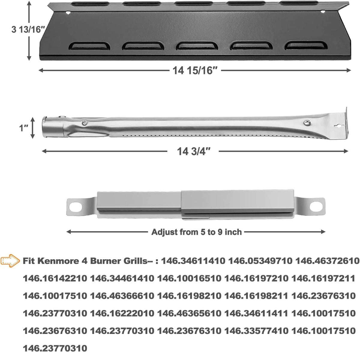 Grill Replacement Parts for 4 Burner O9304