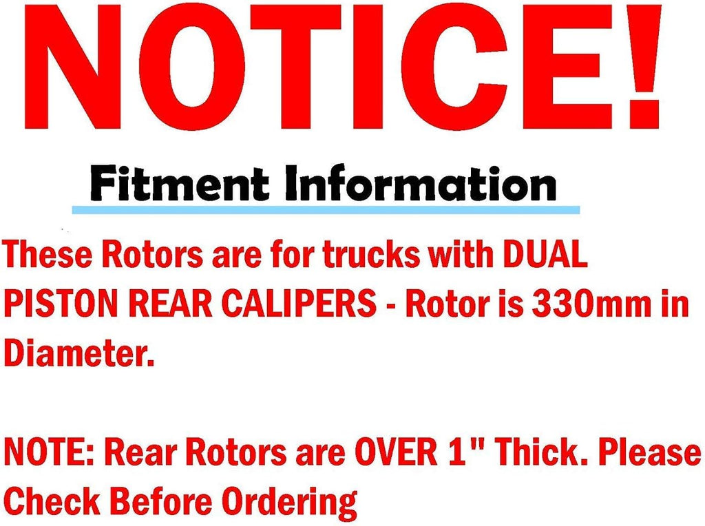 12.99" Front & Rear Drilled Slotted Rotors w/Brake Pads H1860