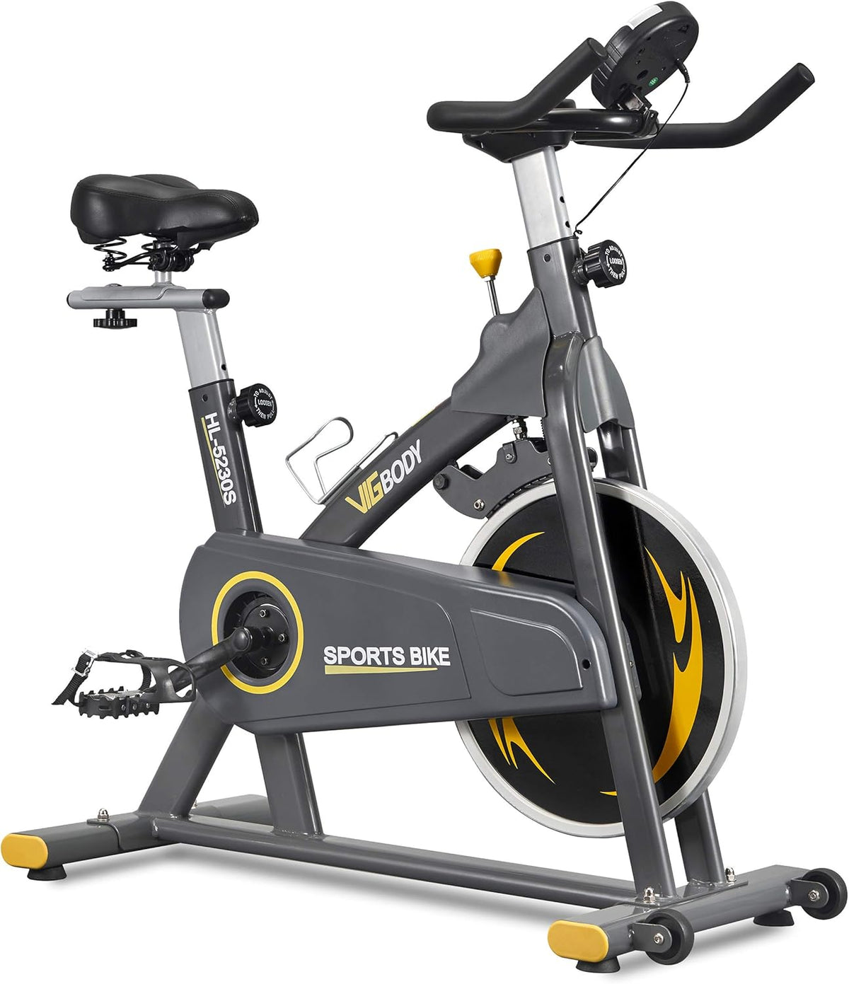 Stationary Exercise Bike Indoor Cycling Bike with Comfortable Seat Cushion LCD Monitor F806