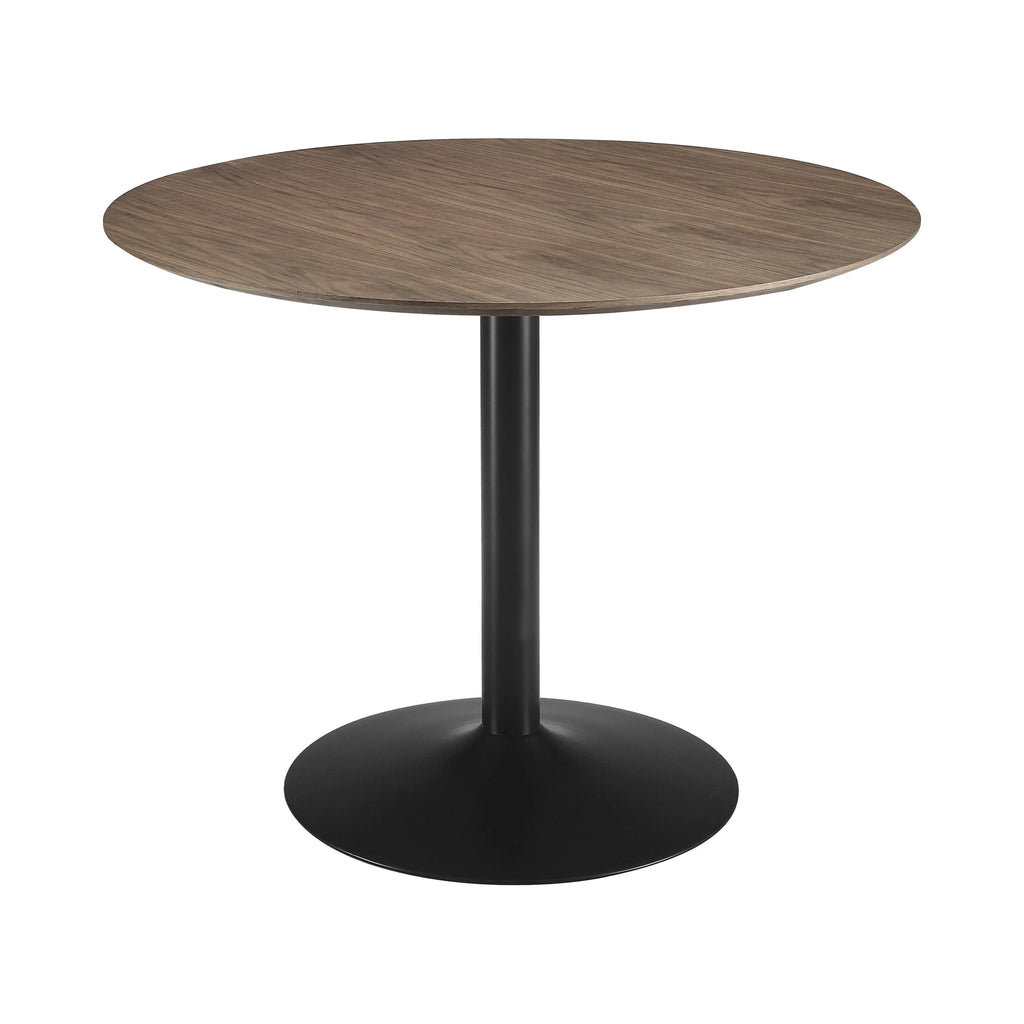 Walnut and Black Round Dining Table M633