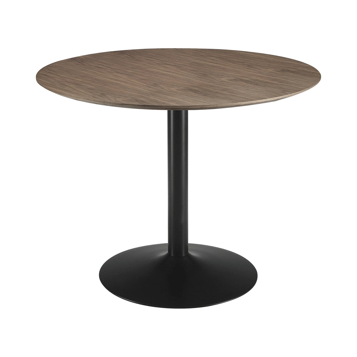 Walnut and Black Round Dining Table M633