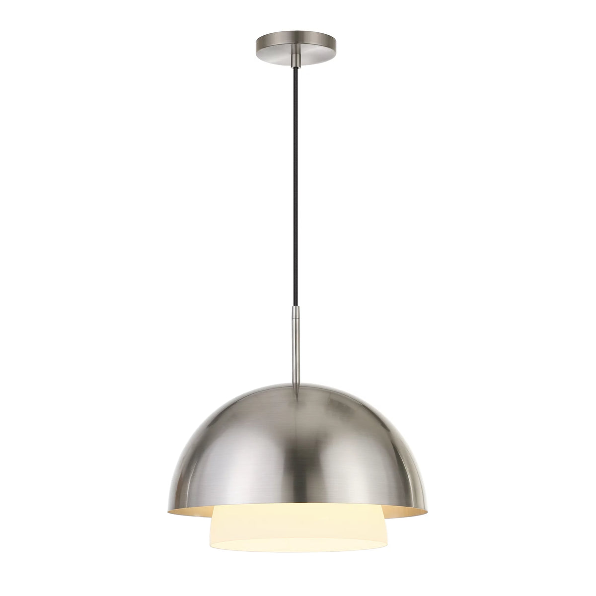 1-Light Brass Pendant with Seeded Glass Shade D251938