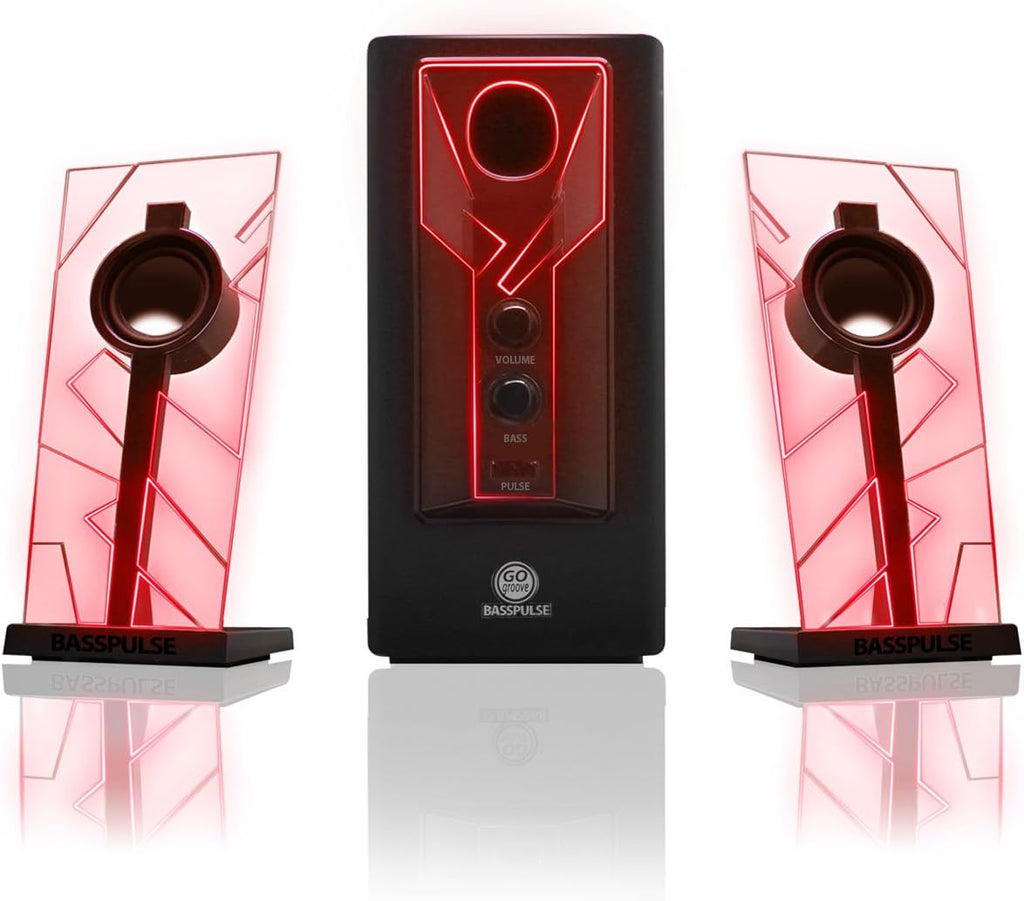2.1 Computer Speakers with Green LED Glow Lights and Powered Subwoofer K52670