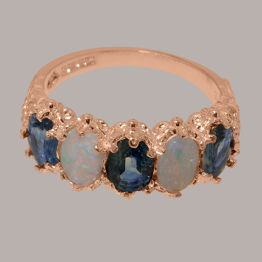 18k Rose Gold Natural Sapphire & Opal Eternity Ring A114842